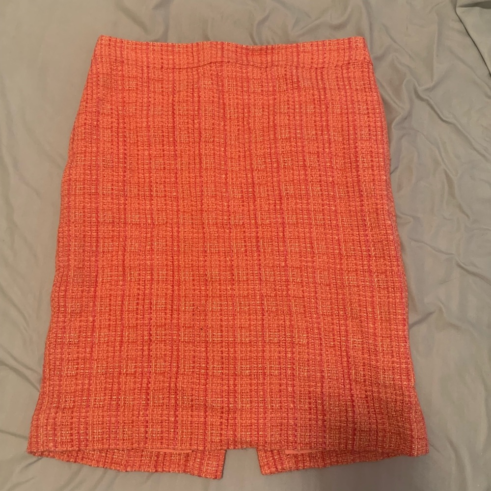 J Crew Salmon tweed Size 6 No. 2 Pencil Skirt